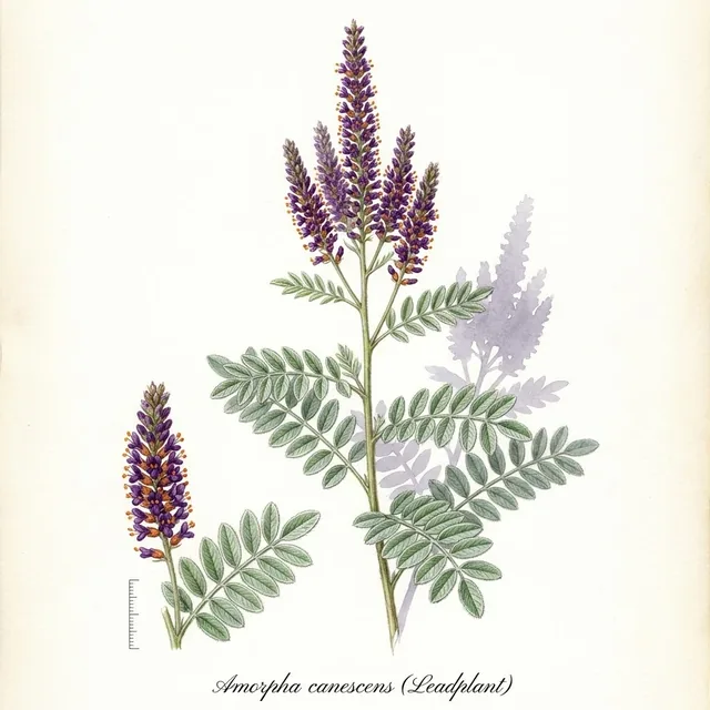 Amorpha canescens, illustration botanique