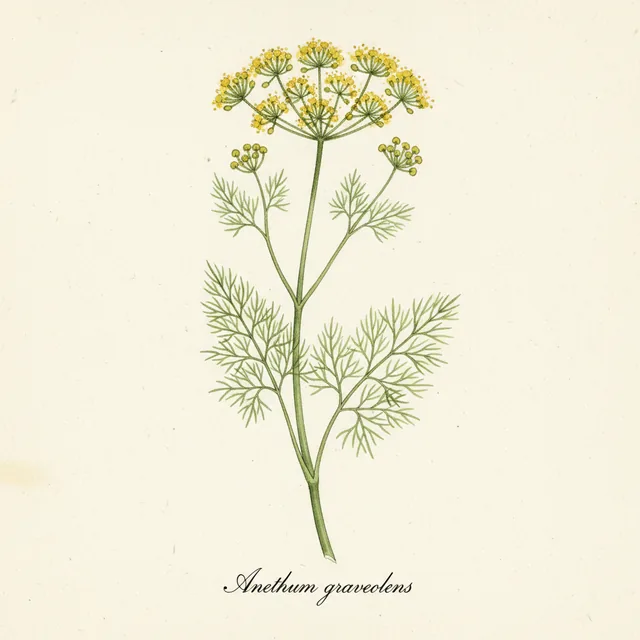 Aneth, illustration botanique