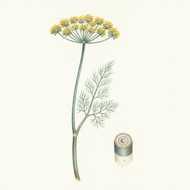 Aneth Officinale, illustration botanique
