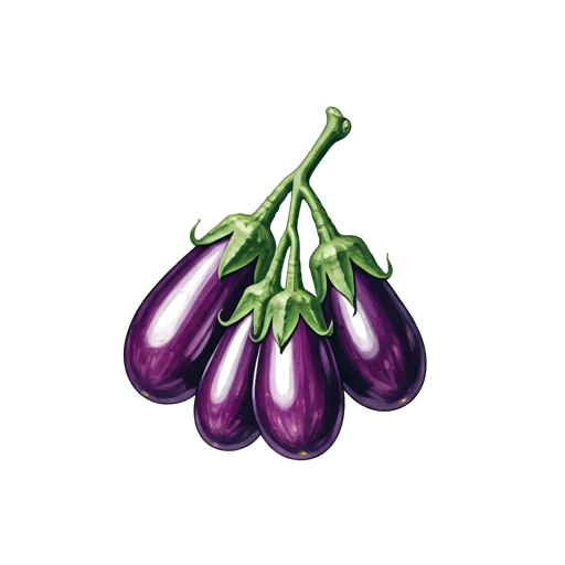Aquarelle botanique Aubergine Bambino