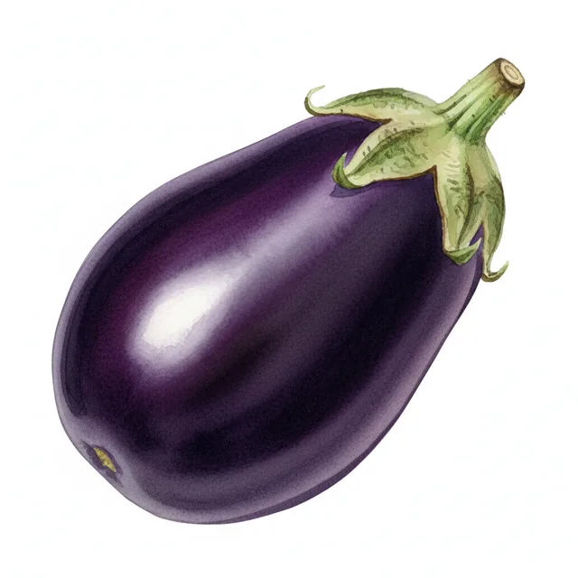 Aubergine Violette Diamond, illustration botanique