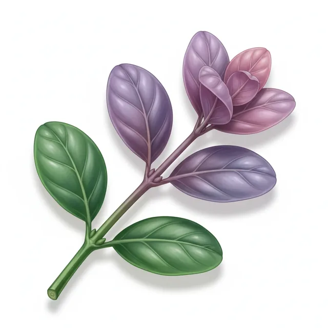 Basilic Pourpre Dark Opal, illustration botanique