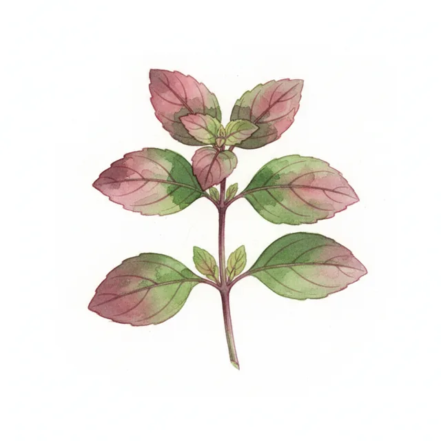 Basilic Sacre, illustration botanique