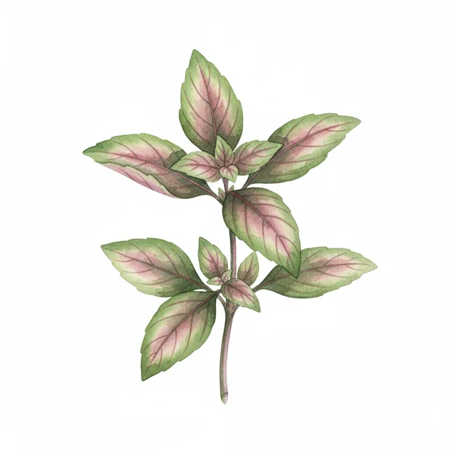 BASILICS EN MELANGE (Cannelle - Géant Monstrueux - Grand Vert), illustration botanique