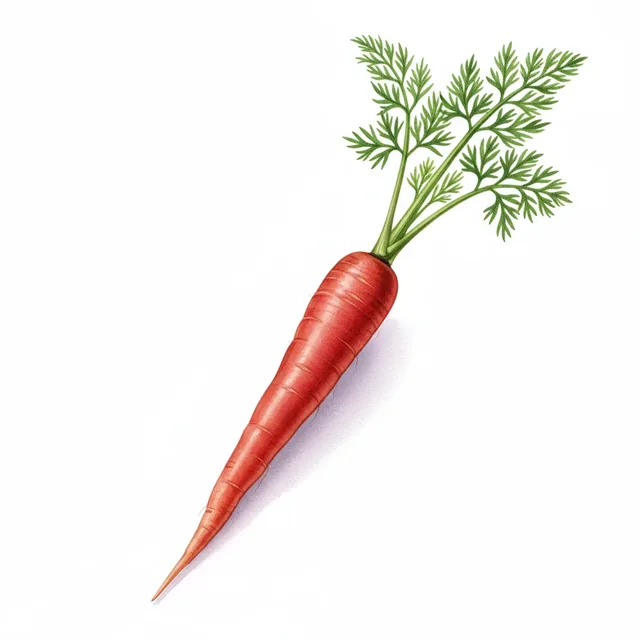 Carotte Atomic Red, illustration botanique