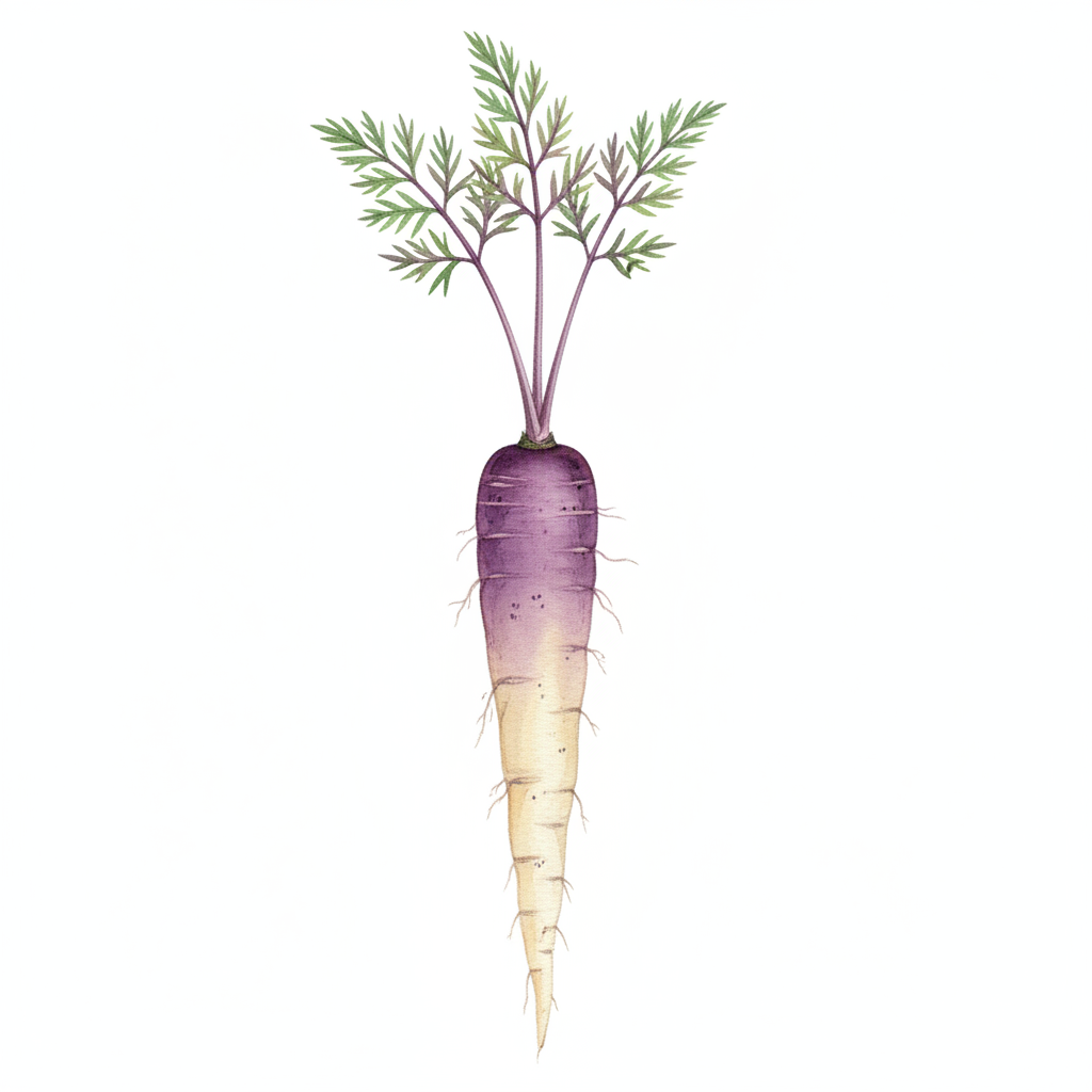 Aquarelle botanique Carotte Bicolore Lila Lu