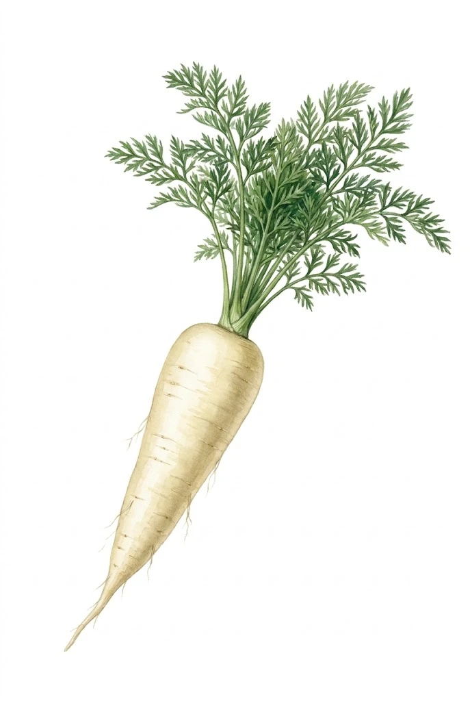 Aquarelle botanique Carotte blanche de Küttigen