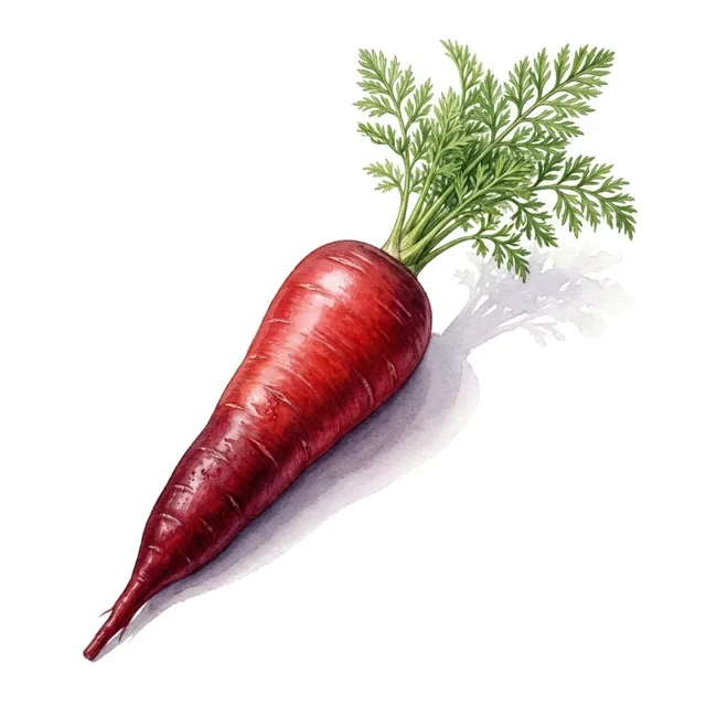 Carotte Chantenay A Coeur Rouge 2, illustration botanique