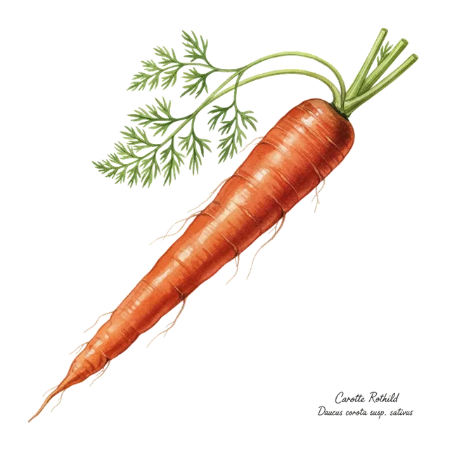 Carotte Rothild, illustration botanique