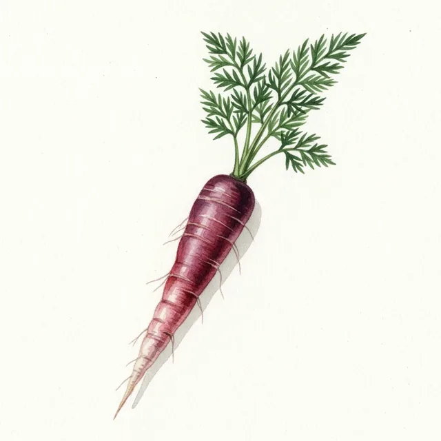 Carotte Violette Gniff, illustration botanique