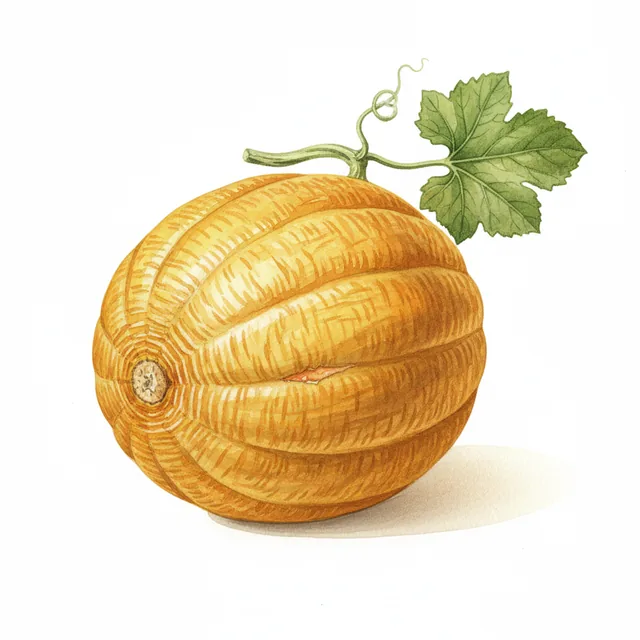 Casaba Golden Beauty, illustration botanique
