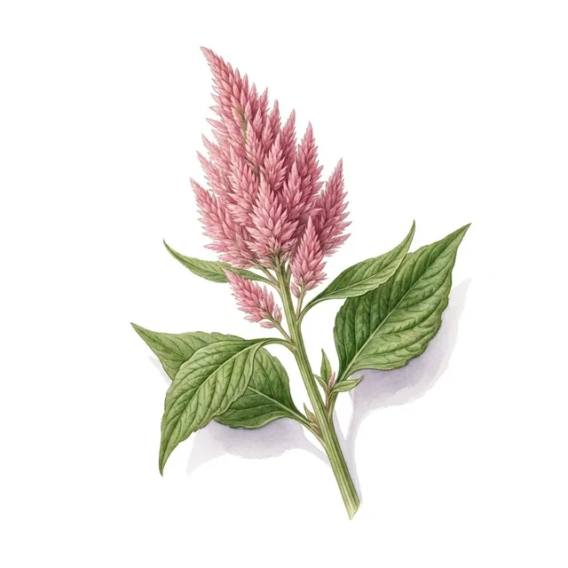 Celosia Flamingo, illustration botanique