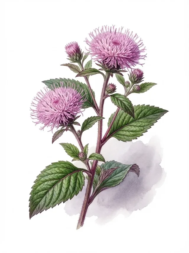 Centratherum Pineapple Sangria, illustration botanique