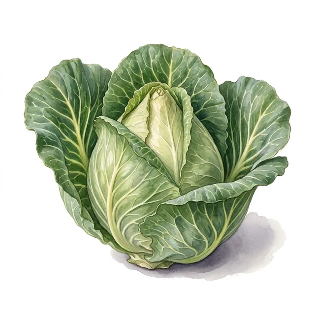 Chou Cabus Blanc Precoce De Louviers, illustration botanique