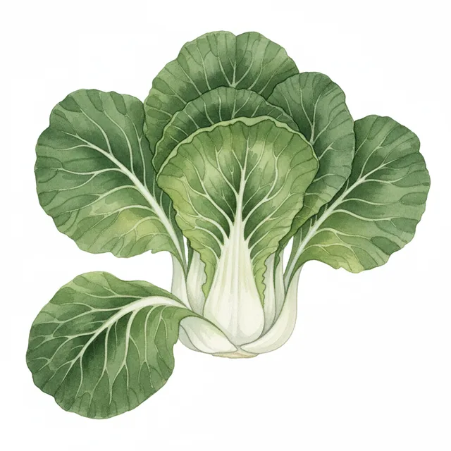 Chou de Chine Pak Choï Taï Saï, illustration botanique