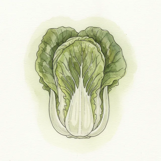 Chou De Chine Pak Choi Taisai, illustration botanique
