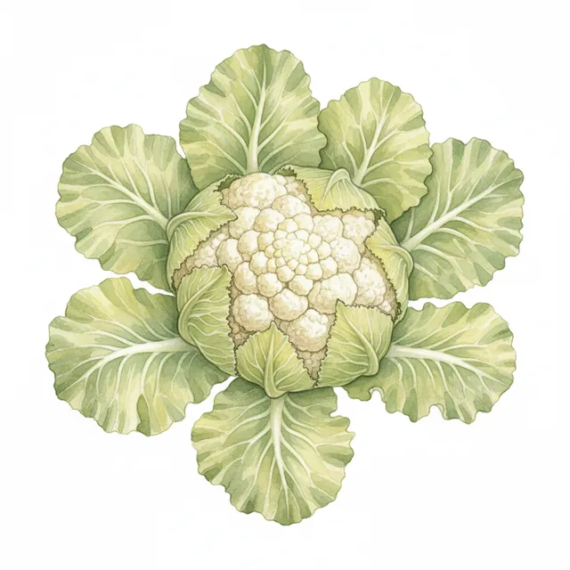 Chou-Fleur Flora Blanca, illustration botanique