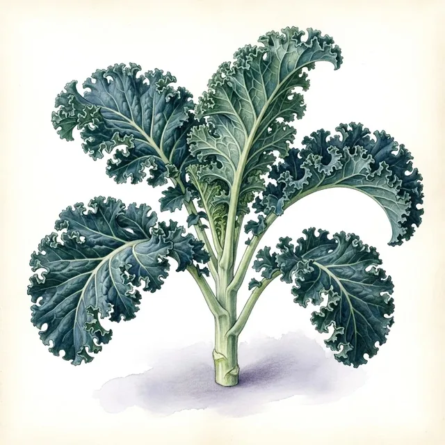 Chou Kale Westlandse winter, illustration botanique