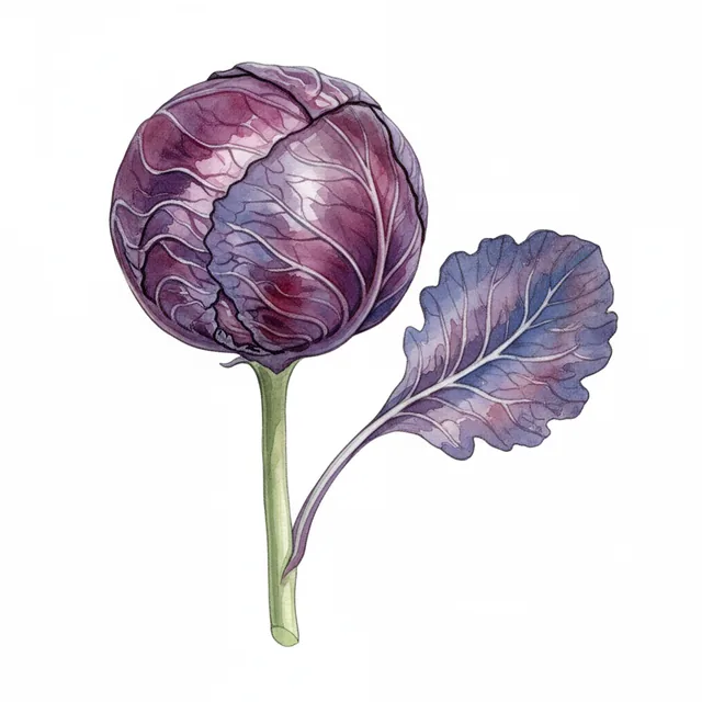 Chou Rouge Bio, illustration botanique