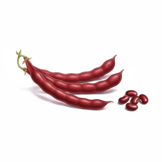 Common Bean Canadian Wonder, illustration botanique