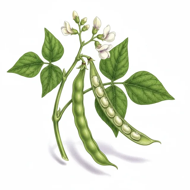 Common Bean Tarbais, illustration botanique