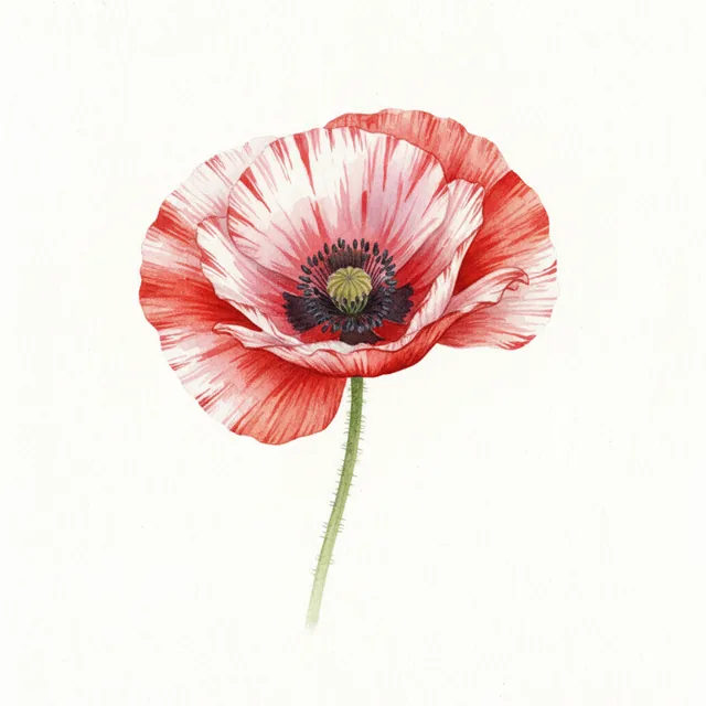 Coquelicot Varie, illustration botanique