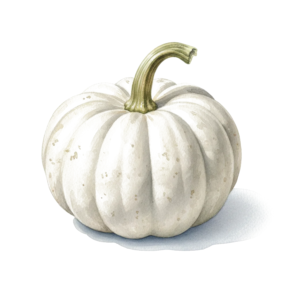 Aquarelle botanique Courge Baby Boo