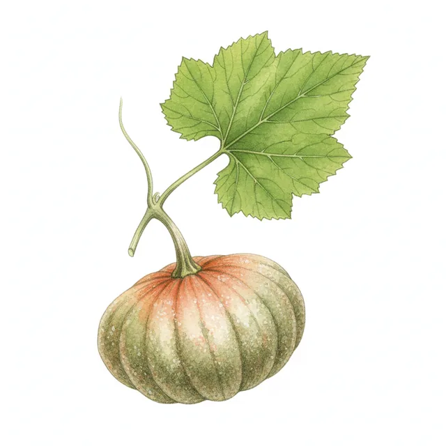 Courge Chinese Mini, illustration botanique