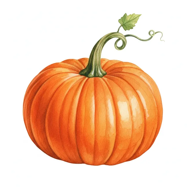 Courge Jack O Lantern, illustration botanique
