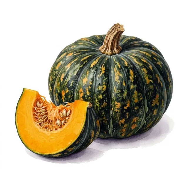 Courge Musquee Heipijiangbinggua, illustration botanique