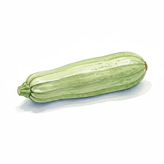 Courgette Alberello Di Sarzana, illustration botanique