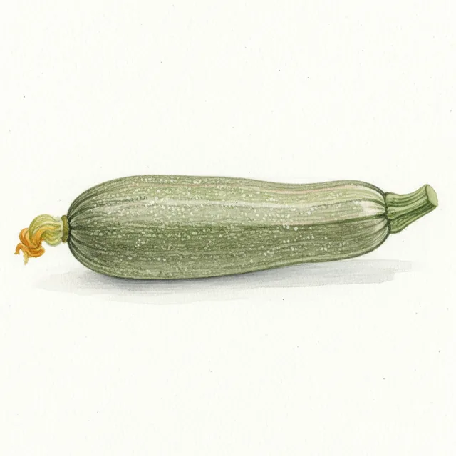Courgette Grise D Alger, illustration botanique