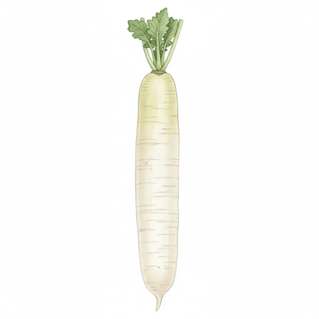 Daikon, illustration botanique
