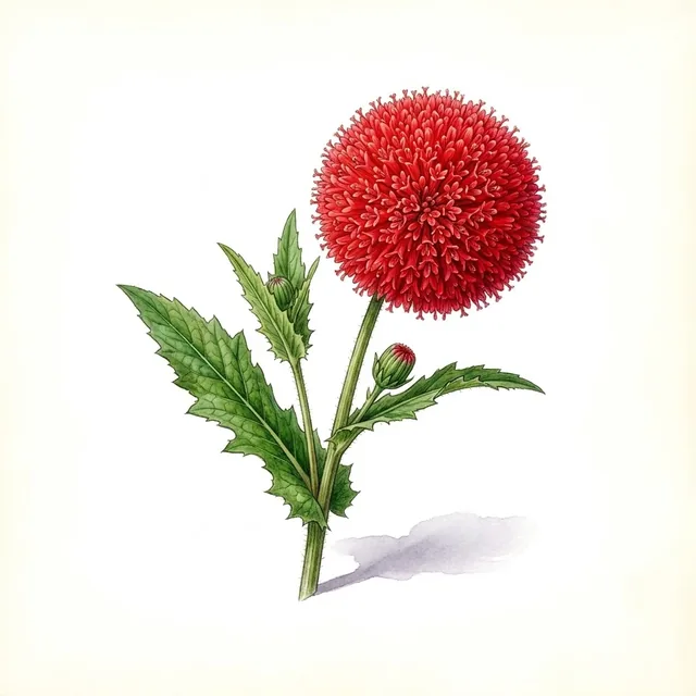 Emilia javanica, illustration botanique