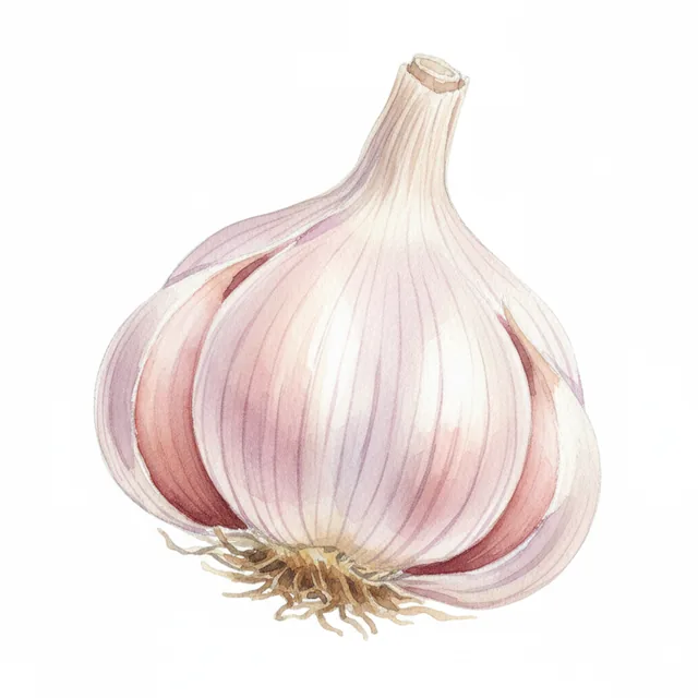 Garlic bulbs Pink Garlic Bulbs "Flavor" AB - 250 g, illustration botanique