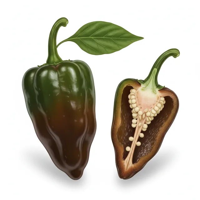Habanero Chocolate Brown, illustration botanique