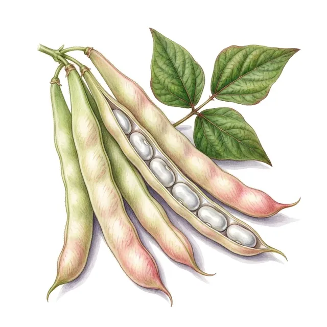 Haricot Nain A Ecosser Michelet, illustration botanique