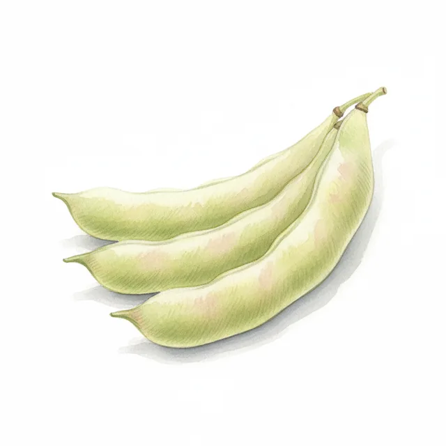 Haricot Nain de Bagnols, illustration botanique