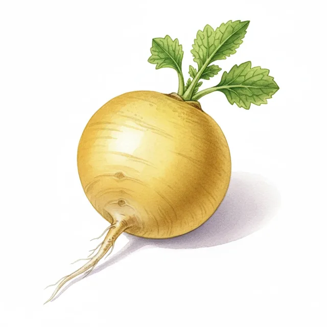 Helios / Early Yellow Radish, illustration botanique