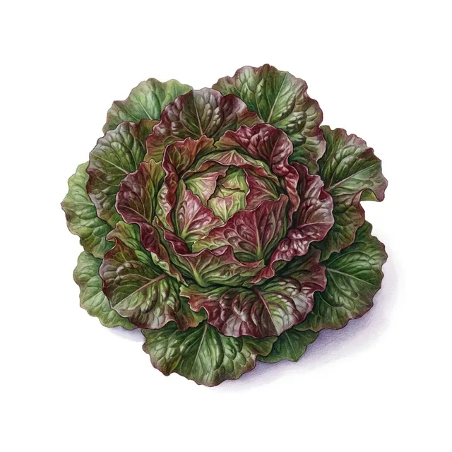 Hyper Red Rumpled Waved, illustration botanique