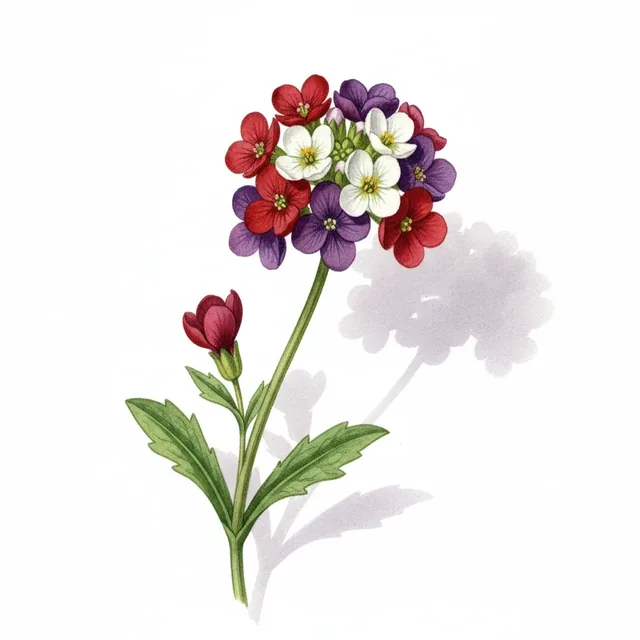 Iberis En Ombelles De Couleurs, illustration botanique