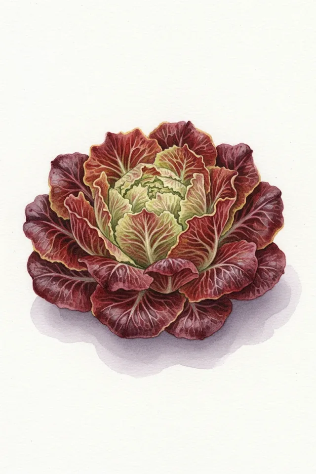Laitue A Couper Saint Vincent, illustration botanique