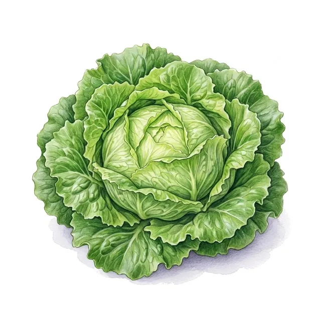 Laitue Pommee Buttercrunch, illustration botanique
