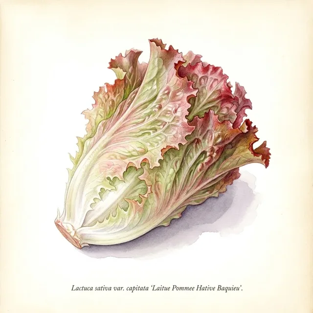 Laitue Pommee Hative Baquieu, illustration botanique
