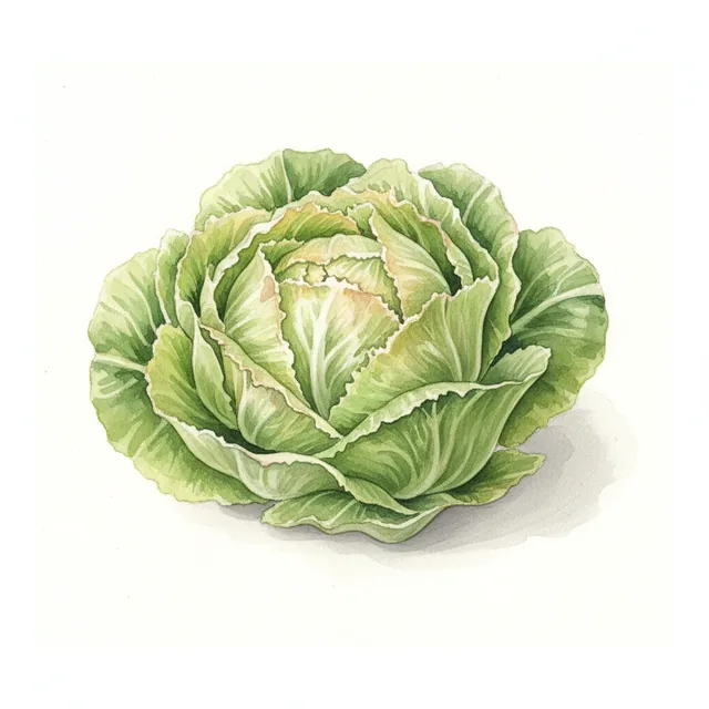 Laitue Pommee Reine De Mai, illustration botanique