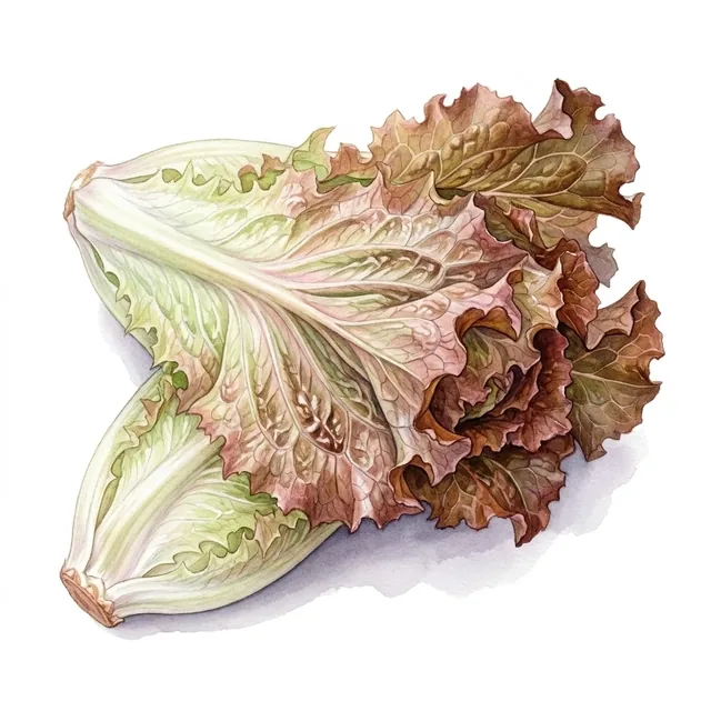 Laitue Romaine Angele, illustration botanique
