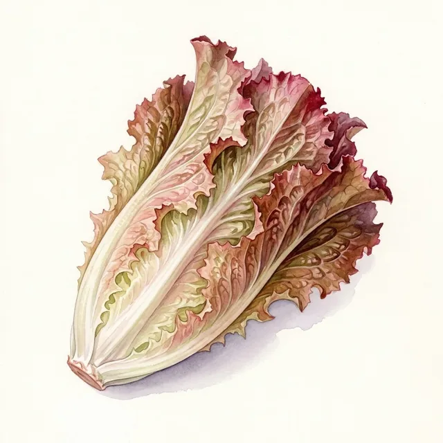 Laitue Romaine Oreilles Du Diable, illustration botanique