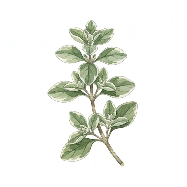 Marjolaine Officinale, illustration botanique