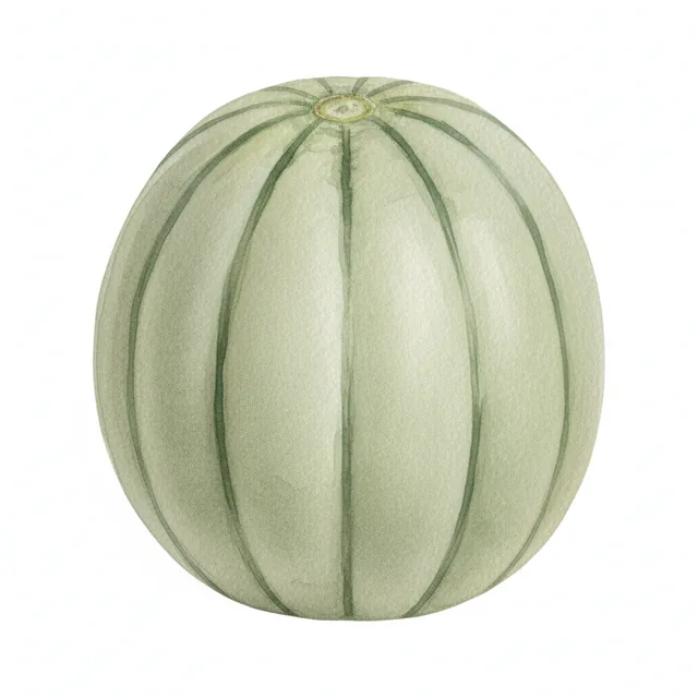 Melon Cantaloup Charentais, illustration botanique