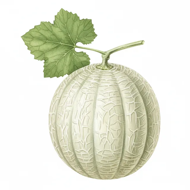 Melon D Hiver Blanc D Antibes, illustration botanique